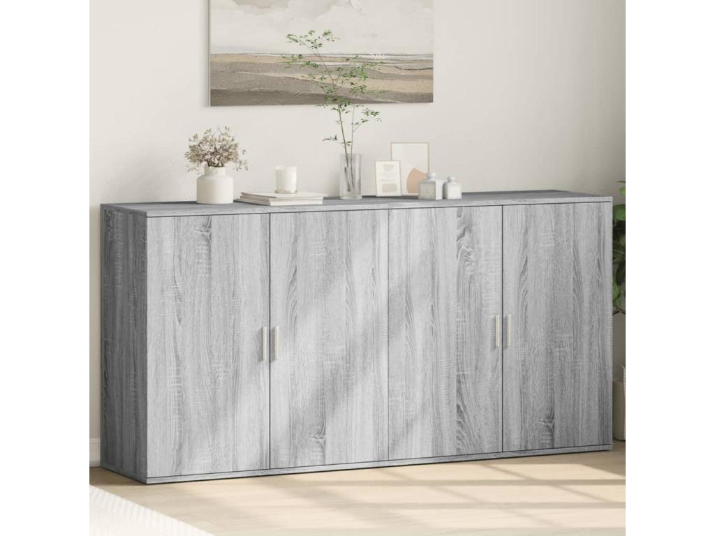 Domopure 2-piece grey sideboard set, 79x38x80 cm, engineered wood, NOCU11000