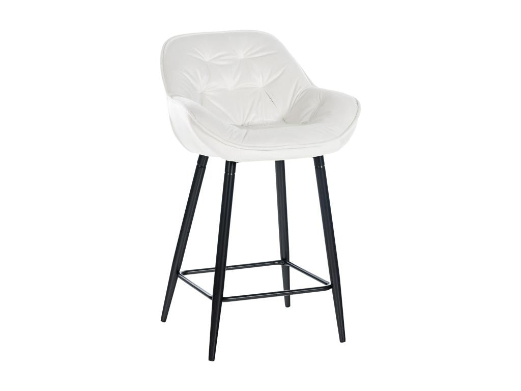 Bar stools - Velvet / Metal - Cream white - Domopure 76 NZEB41024