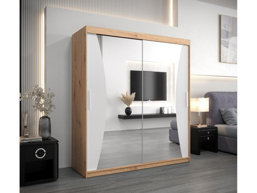 Domopure Sliding Door Wardrobe 200/180/62 2 Doors Domopure/White UCVS95506