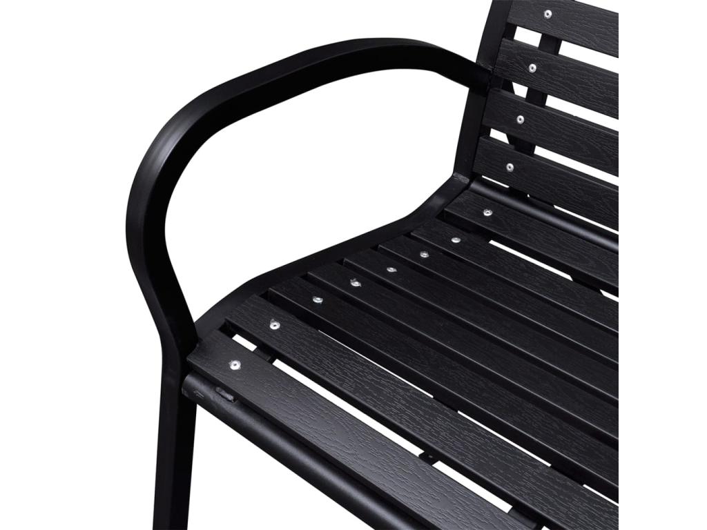Black garden bench 116 cm Steel and Chicyla SDYX36198