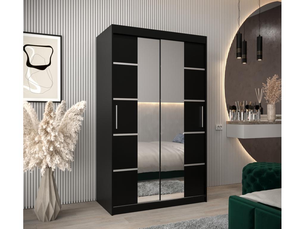 Domopure 4 Sliding Door Wardrobe 200/120/62 2 Doors Black/Black ETAH28701