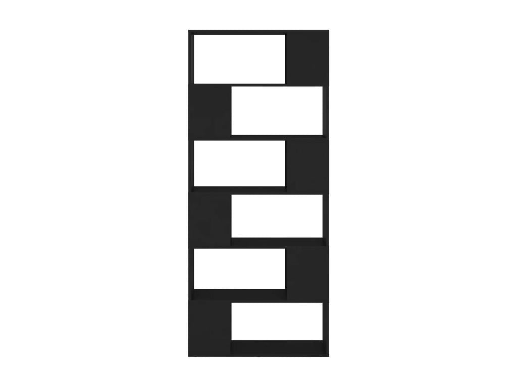 Black Bookshelf/Room Divider 80x24x186 cm Chipboard NVQD97603