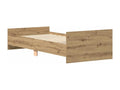 Handcrafted oak bed frame without mattress, 100x200 cm, TLRA76119