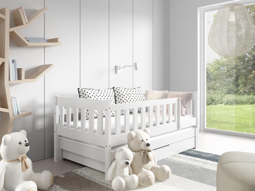 Chicyla Single Children's Bed 86x168x75 80x160 Cm White YRAP09465