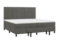 Domopure bed base and mattress, Dark Grey 200x200 Velvet LYBI91331