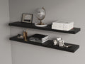 Black melamine floating shelf with 2 shelves, 3.8 cm x 120 cm x 25 cm, NRLF64011