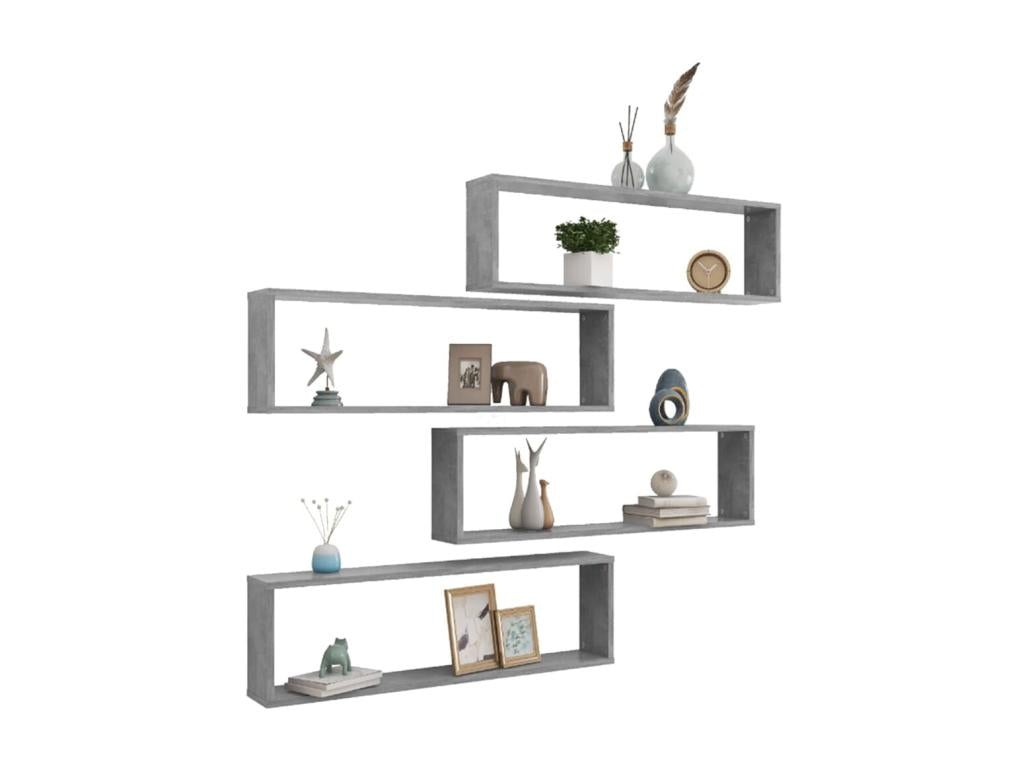 Chicyla wall shelves, 4 pcs, concrete grey, 100x15x30 FLVM83912