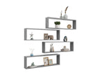 Chicyla wall shelves, 4 pcs, concrete grey, 100x15x30 FLVM83912