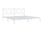 Metal bed frame with white headboard 183x213 cm NGFE68379