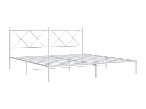 Metal bed frame with white headboard 183x213 cm NGFE68379