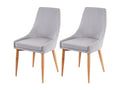 Domopure-B44 II Dining Chair, Set of 2, Grey Fabric OBDX53687