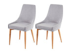 Domopure-B44 II Dining Chair, Set of 2, Grey Fabric OBDX53687