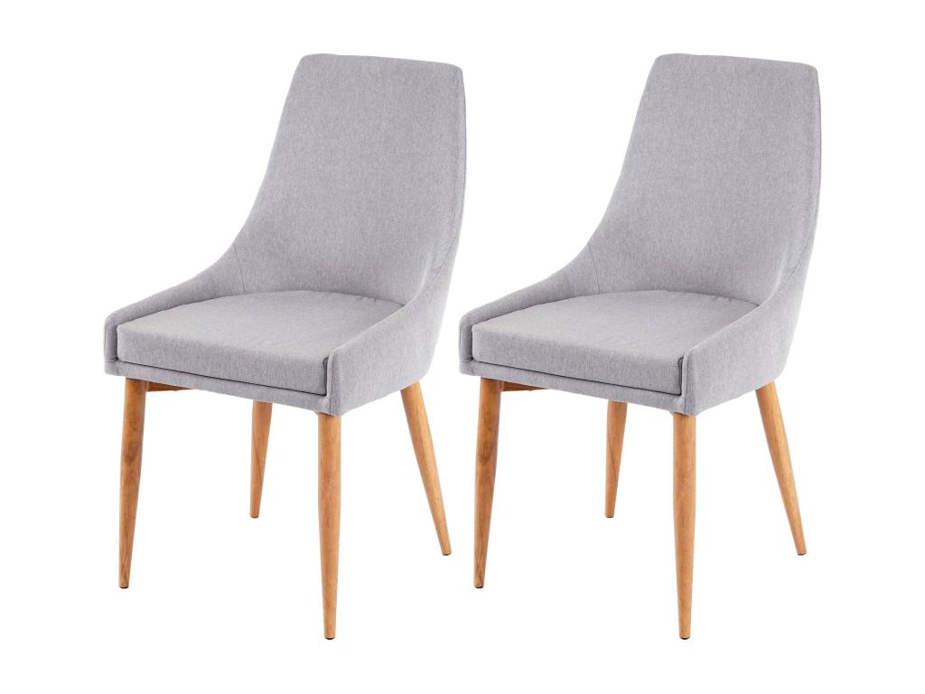 Domopure-B44 II Dining Chair, Set of 2, Grey Fabric OBDX53687