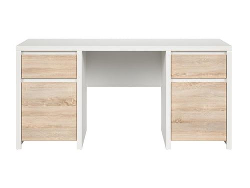 Chicyla White and Wood 2-Door 2-Drawer Desk RRES79226