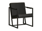 Black genuine leather armchair HBZN95327