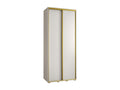 Chicyla 1 Sliding Door Wardrobe 235.2/100/45 2 Doors White/White/Gold CLPC98447