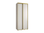 Chicyla 1 Sliding Door Wardrobe 235.2/100/45 2 Doors White/White/Gold CLPC98447