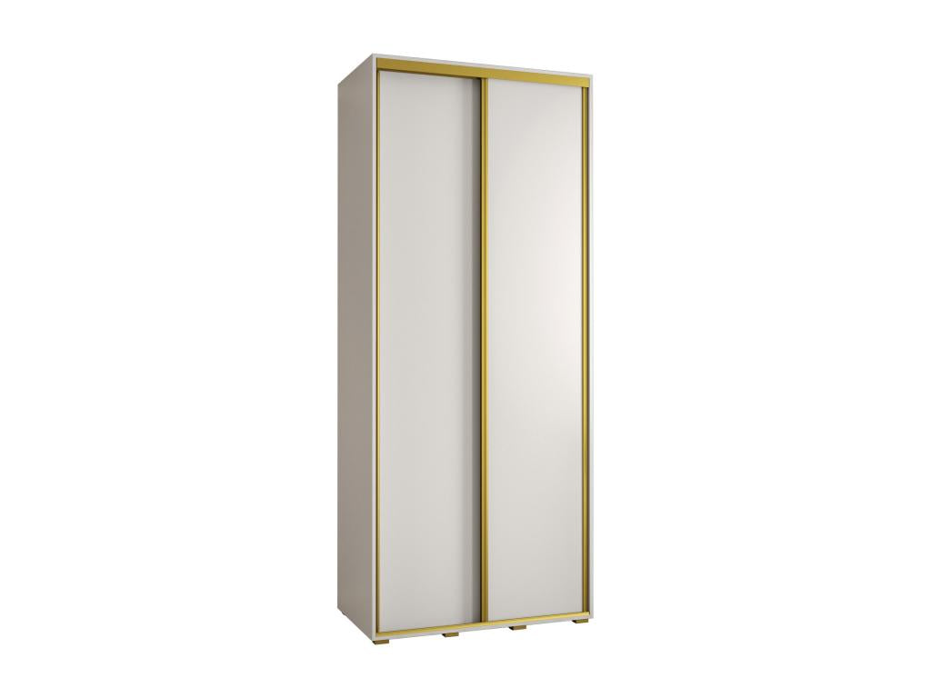 Chicyla 1 Sliding Door Wardrobe 235.2/100/45 2 Doors White/White/Gold CLPC98447