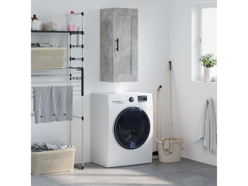 Concrete grey wall cabinet 34.5x34x90 cm engineered wood WVRR25886