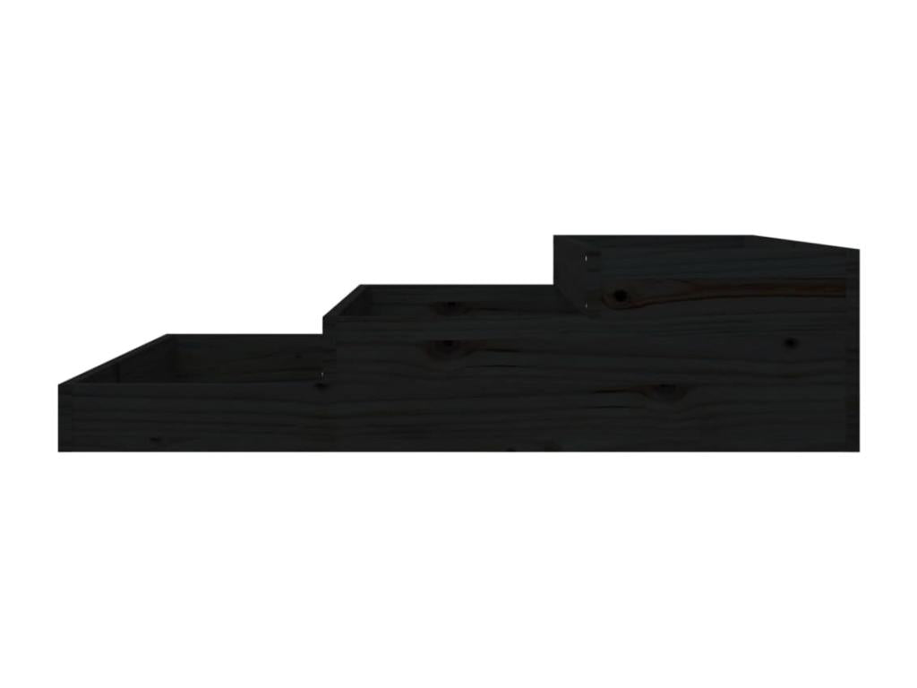 Black Planter 107x107x27 Solid Pine Wood JCUV78865