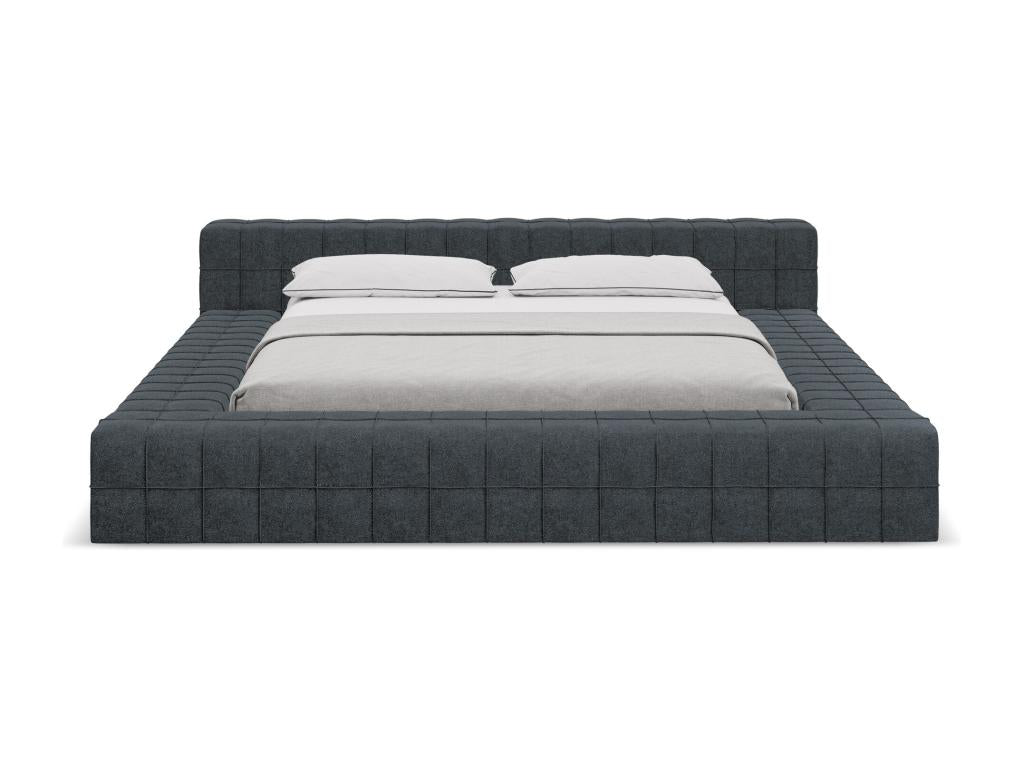 Upholstered bed in bouclé fabric 160x200 - steel - Domopure AJEL67615