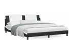 Bed with black and white mattress 180x200 cm faux leather OPGT22387