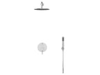 Concealed shower set with mechanical mixer - Brushed nickel color - Domopure ZPJL36043