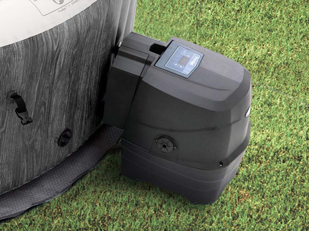 Domopure inflatable spa, round, bubbles, 6-person capacity, cup holder XQPA23128