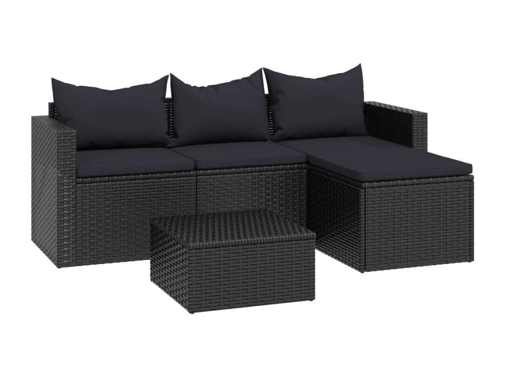Black Wicker Resin Garden Furniture Set JZFJ15250