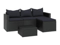 Black Wicker Resin Garden Furniture Set JZFJ15250