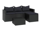 Black Wicker Resin Garden Furniture Set JZFJ15250