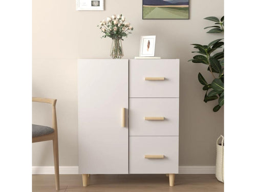 White sideboard 69.5x34x90 cm engineered wood QKYO55391