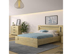140x190cm LED touch-sensitive bed and light wood chest of drawers - LT5083 VOCB36431