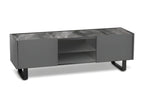 Domopure - TV stand 140x40 x H 45 cm in dark grey ceramic DRNV45833