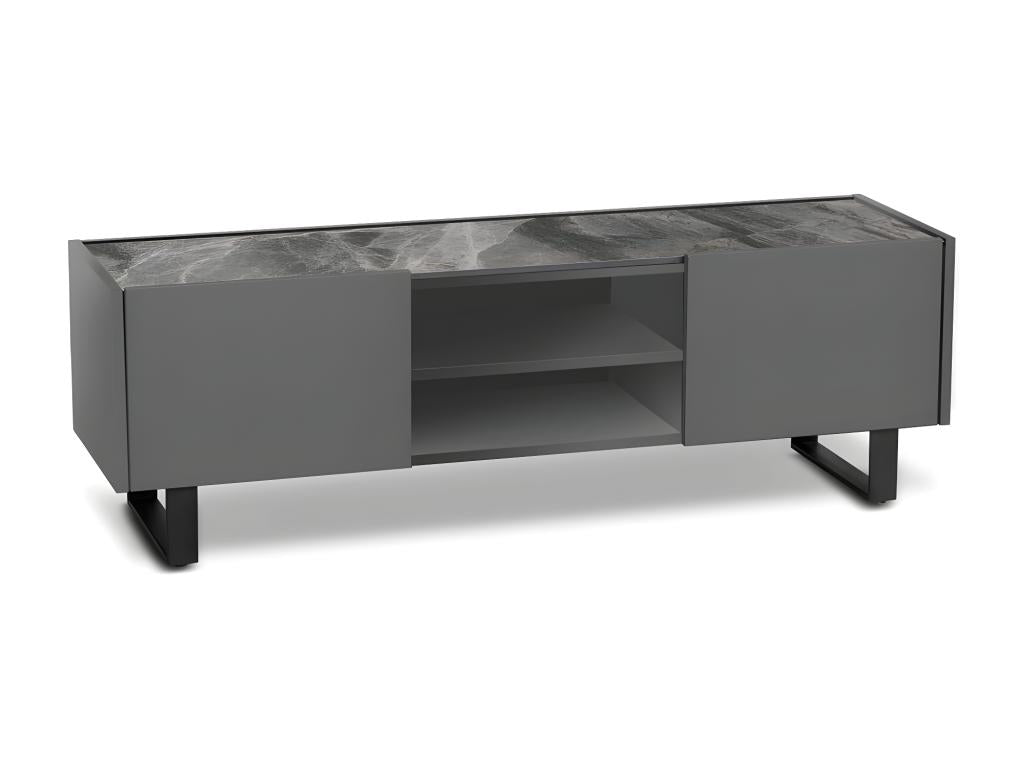 Domopure - TV stand 140x40 x H 45 cm in dark grey ceramic DRNV45833