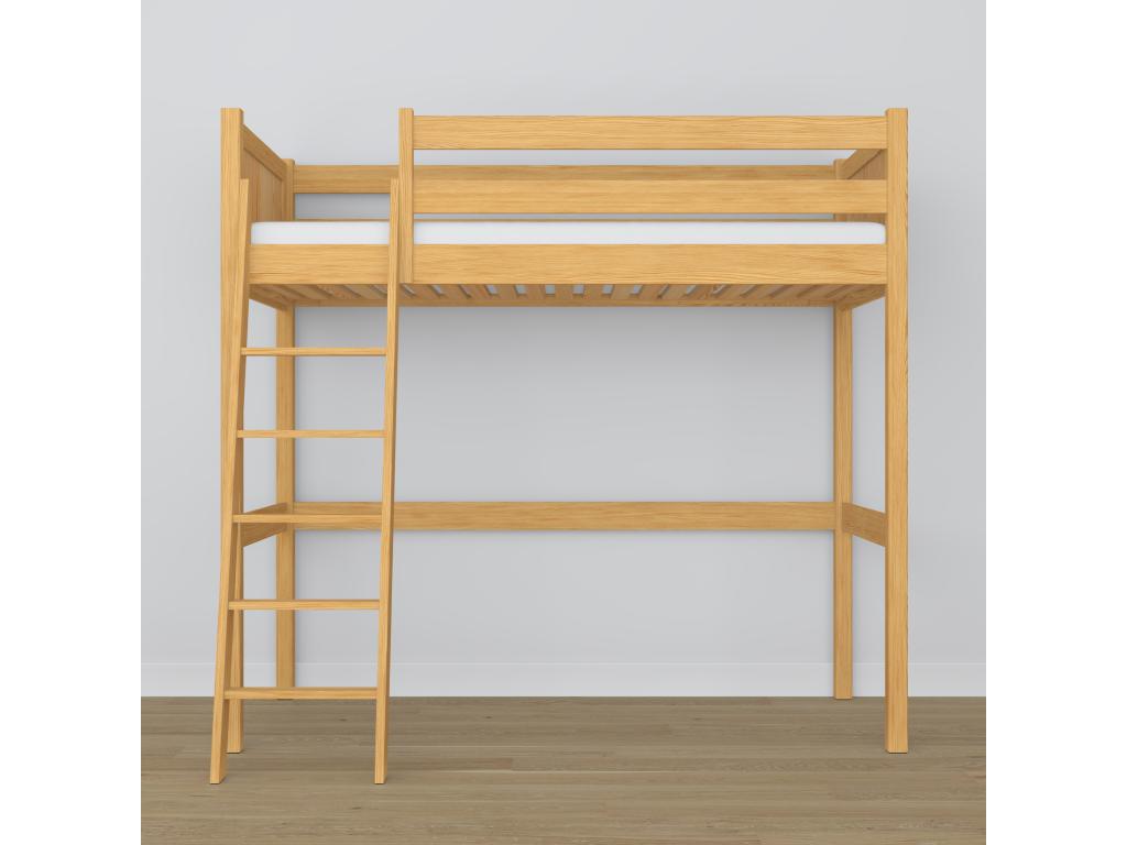 Wooden loft bed N04 Natural Pine 80x180 BGUP70268