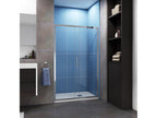 Sliding shower door 140x190cm in 5mm tempered glass, shower door height 190cm - 2 panels LEZH35349