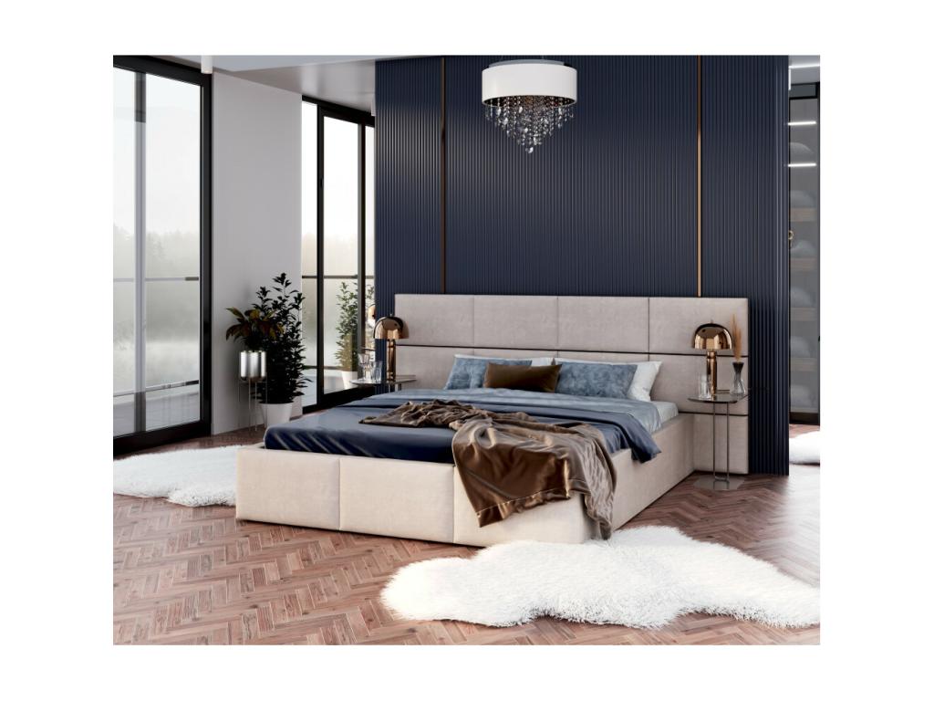 Domopure 160x200 cm storage bed with Domopure lift-up slatted base, Beige WZYX88217