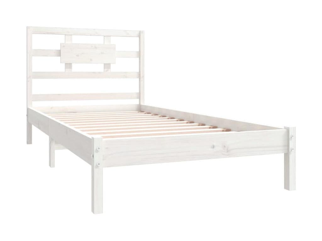 White Solid Wood Bed Frame 100x200 cm KYIY06963