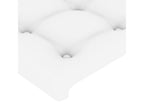 Headboard with wings, White, 183x16x78/88 cm, Faux Leather, OMHH88177