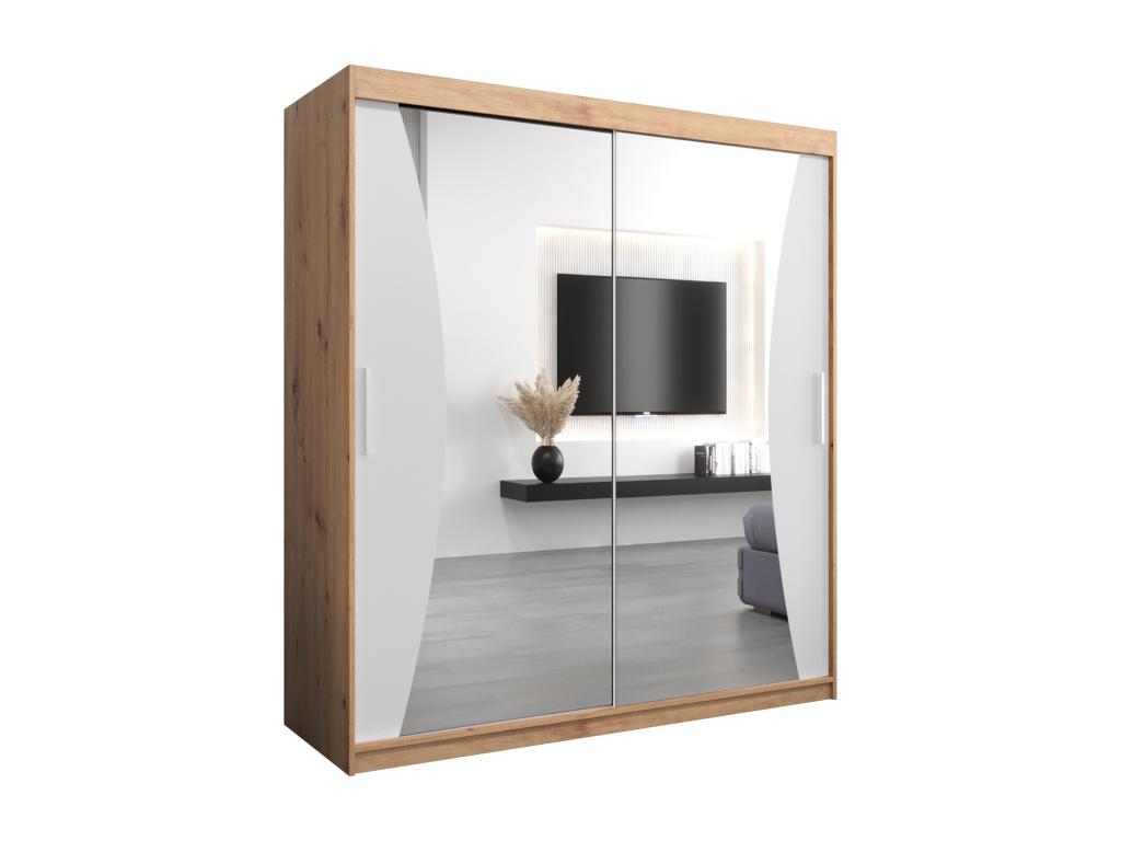 Domopure Sliding Door Wardrobe 200/180/62 2 Doors Domopure/White UCVS95506