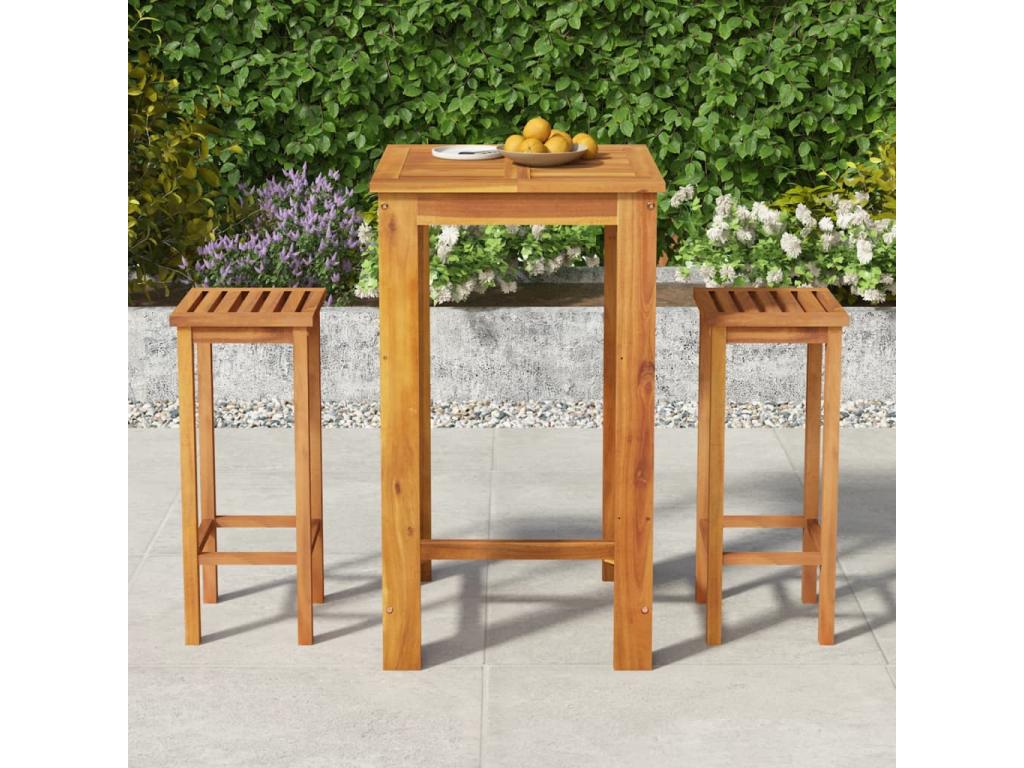 Domopure 3-piece solid wood garden bar set VYPU98546
