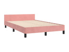 Bed with headboard, pink, 120x200 cm, velvet, BVDE41844