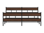Metal bed frame without mattress, brown oak, 200x200 cm TPAJ38641