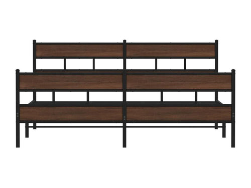Metal bed frame without mattress, brown oak, 200x200 cm TPAJ38641