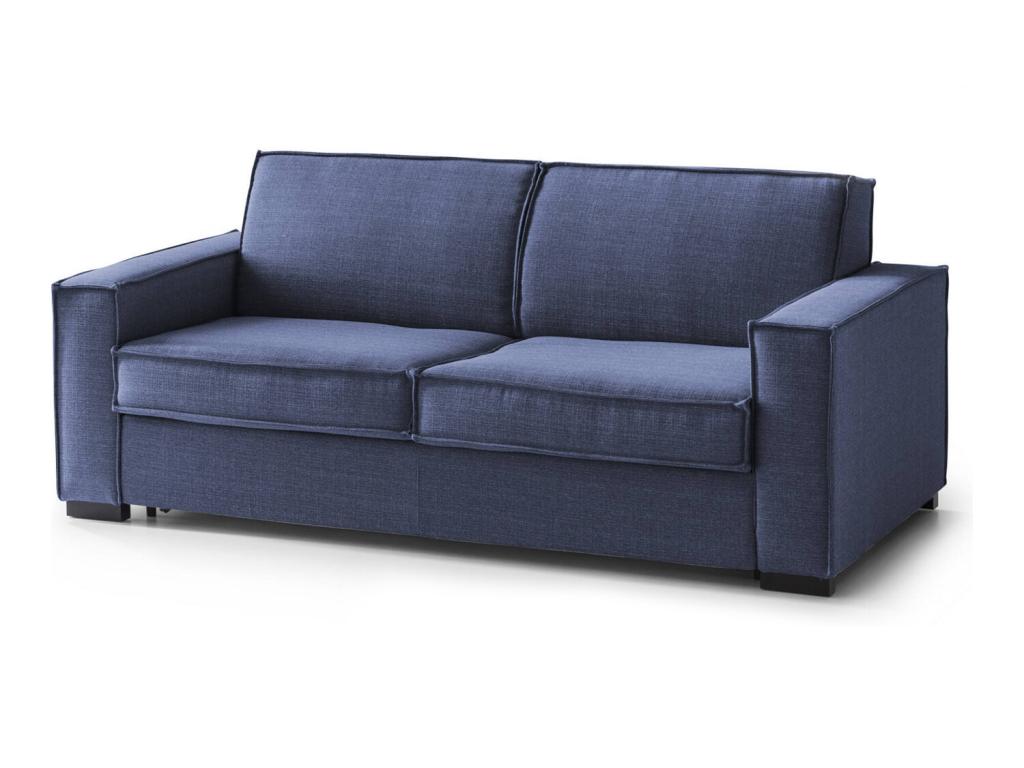 Domopure 3-seater sofa, Made in Italy, fabric living room sofa with standard armrests, 220x95h90 cm, Blue, UEUJ69706
