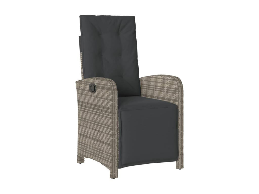 7-piece garden dining set and cushions, grey rattan WHQB48661