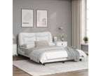 Bed frame with headboard, white, 140x200 cm, faux leather, ACQY30692