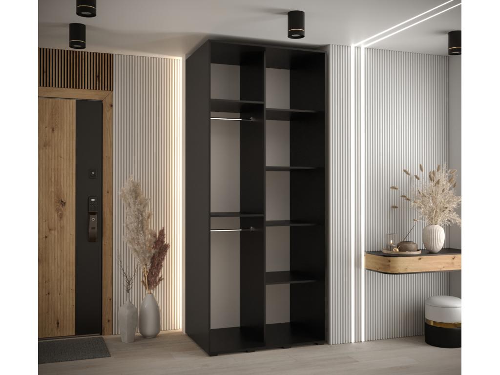 Domopure 3 Sliding Door Wardrobe 235.2/130/60 2 Doors Black/Dompure/Black EGPR93543