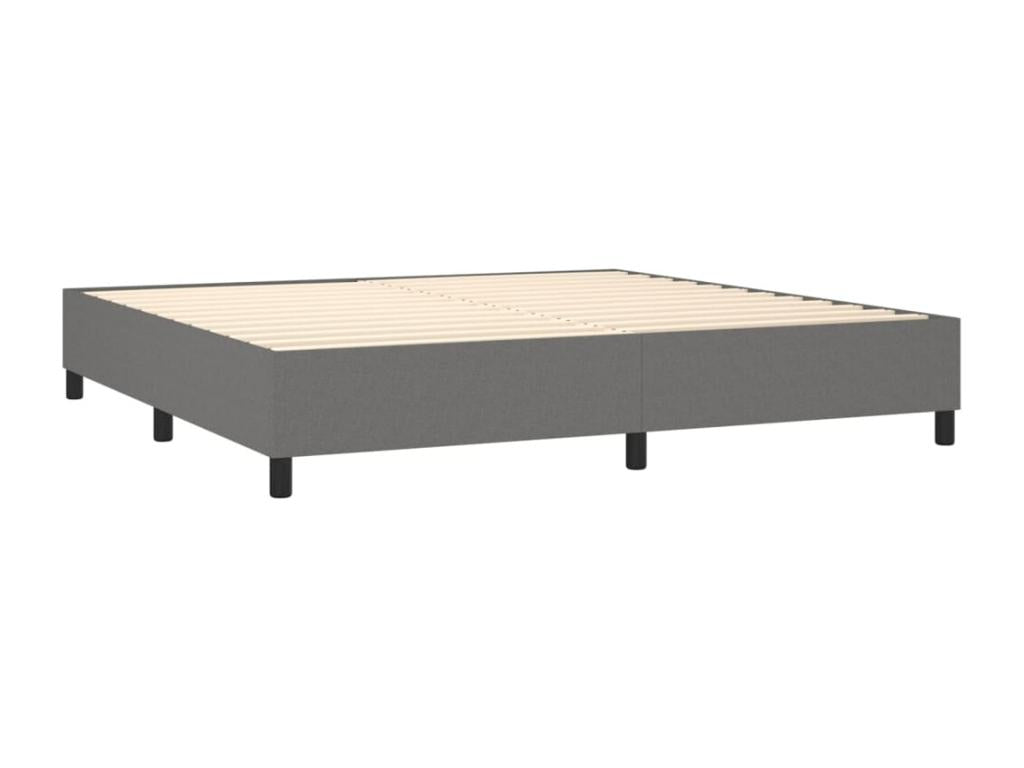Upholstered bed base with mattress, Dark Grey, 200x200cm, Fabric LDNR25117